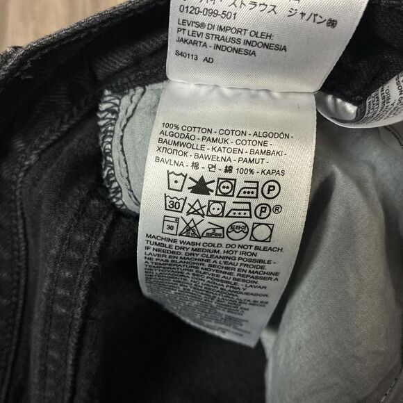 Levi's Premium Ribcage Wide Leg Black Jeans Size 27 - Picture 7 of 8